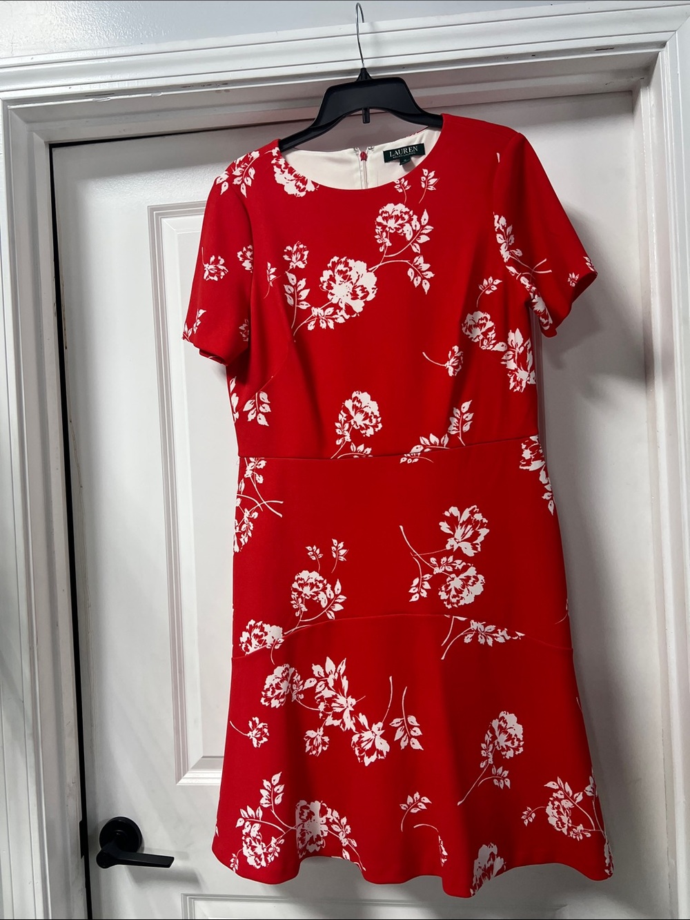 Lauren Ralph Lauren Red & White Floral A-Line Dress